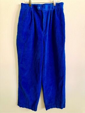 Vintage Boundary Waters Cobalt Blue Corduroy Pants Made in Japan High Rise 14